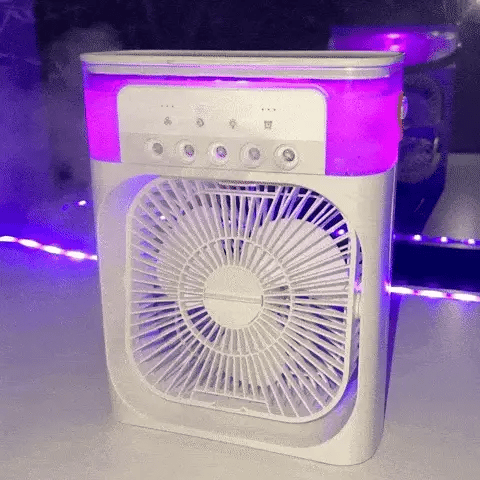Portable Air Conditioner Fan Usb Electric Fan With Led Night Light, Fine Mist Water, And Humidifier Function | Led Night Light Water Mist – Random Color 10 Inch